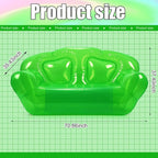 Kigley Inflatable Chair Blow Up Couches Transparent Inflatable Sofa Seat Yard Patio Portable Air Couch Furniture for Outdoor Indoor Camping Beach Room(Double Seat,Green)
