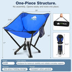 Utility-Grade Folding Chair — Stable One-Piece Structure, Authorized Folding Structure Patent, Balanced Aluminum Support, Compact & Portable Chair for Camping, Fishing & Everyday Outdoor Use
