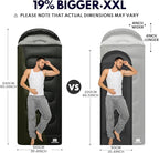 XXL Winter Sleeping Bags for Adults Cold Weather,Camping Sleeping Bag for Kids with Compression Sack,4 Season Camping Essentials Gear for Hiking,Traveling,Outdoor,Backpacking,Climbing
