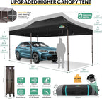 COBIZI 10x20 Pop up Canopy Without Sidewall Heavy Duty Commercial Outdoor Gazebo Easy Up Wedding Party Tents for Parties with Roller Bag, All Season Wind & Waterproof UPF50+(Upgrade Hexagonal Tube)