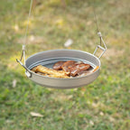 SILVERANT Camping Plate Titanium Pan Dish Plate with Handle & Mesh Bag, Large Reuseable Ultralight Dinner Plate for Camping Outdoors Backpacking (1500ML)