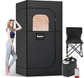 Sauna Box - Portable Sauna for Home with Upgraded 3L 1500W Steamer, Folding Chair and Non-Slip Mat for Relaxation Spa, 5-Layer Waterproof & Insulated Steam Saunas Tent, 3 * 3 * 6ft, Larger (Black)