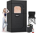 Sauna Box - Portable Sauna for Home with Upgraded 3L 1500W Steamer, Folding Chair and Non-Slip Mat for Relaxation Spa, 5-Layer Waterproof & Insulated Steam Saunas Tent, 3 * 3 * 6ft, Larger (Black)
