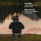 Helinox Chair Two Ultralight, High-Back, Collapsible Camping Chair, Blue Block, with Pockets