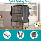 BALUS Folding Bed with Mattress for Adults, 75 ''L X 38''W Rollaway Bed with 5'' Memory Foam Mattress, Portable Foldable Frame with Dustproof Bag & Baffle (Upgrade)