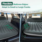 SUV Air Mattress, Double-Sided Thick Flocked Car Air Mattress with Built-in Pump & Pillow, Complete Sleeping Accessories for Auto Camping & Road Trips（Green+Charcoal）