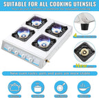 Propane Gas Stove,4 Burner Gas StovePortable Gas Stove Auto Ignition Camping Stainless Steel Stove 4 Burner LPG for RV, Apartment,Outdoor