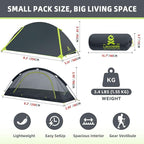 1 Person Backpacking Tent for Camping – Waterproof Windproof Camping Tents, Lightweight Single Pole Tent for Motorcycle, Hiking, Bicycle, Outdoor
