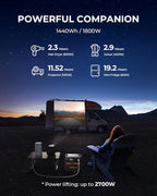 BLUETTI AC180P Portable Power Station, 1440Wh LiFePO4 Battery Backup w/ 4 1800W (2700W Power Lifting) AC Outlets, 0-80% in 45Min, Solar Generator for Camping, Off-grid, Power Outage