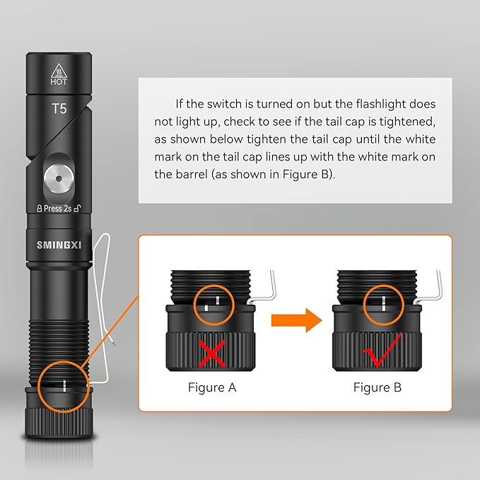 T5 1400 Lumens Rechargeable LED Flashlight, 90 Degree Adjustable Head, EDC Tactical Flashlight,Magnetic AA Pocket Work Light with Red Diffuser & Clip for Camping, Hiking, Emergency