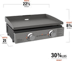 Blackstone 1666 22” Omnivore Original Tabletop Griddle with Hard Cover, Powder Coated Steel, Black