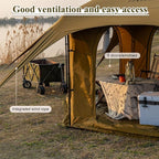 TOMOUNT Canvas Bell Tent Wall Tent with Stove Jack for Camping Glamping Yurt Dia.16.4ft*9.2ft