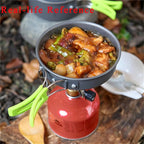 Portable Camping Tableware Cooking Set Outdoor cookware pan Pot Bowl Spoon Fork Utensils for Hiking Picnic Travel Wild campismo