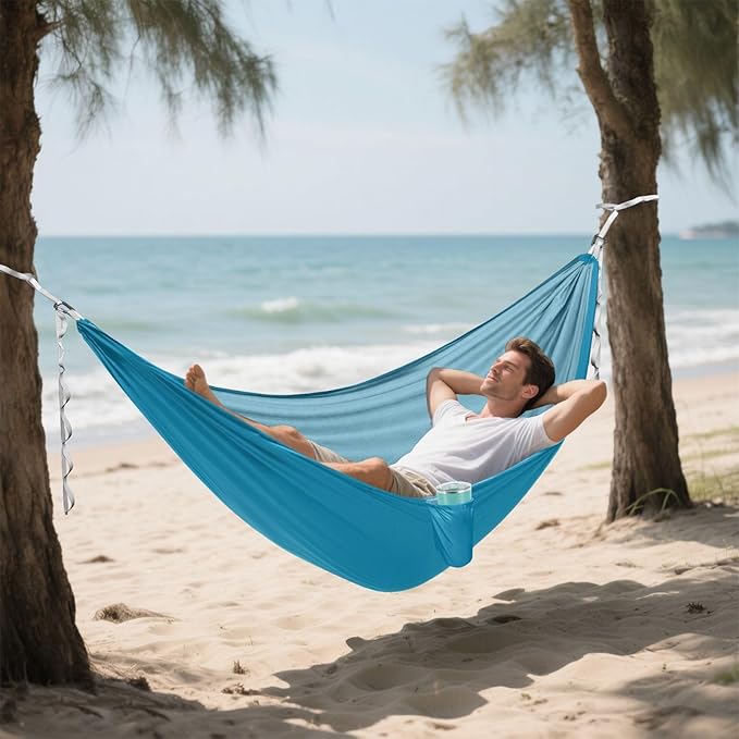 Cerulean Camping Gear with 2 Tree Straps Camping Hammock for Yard 114" x 54"