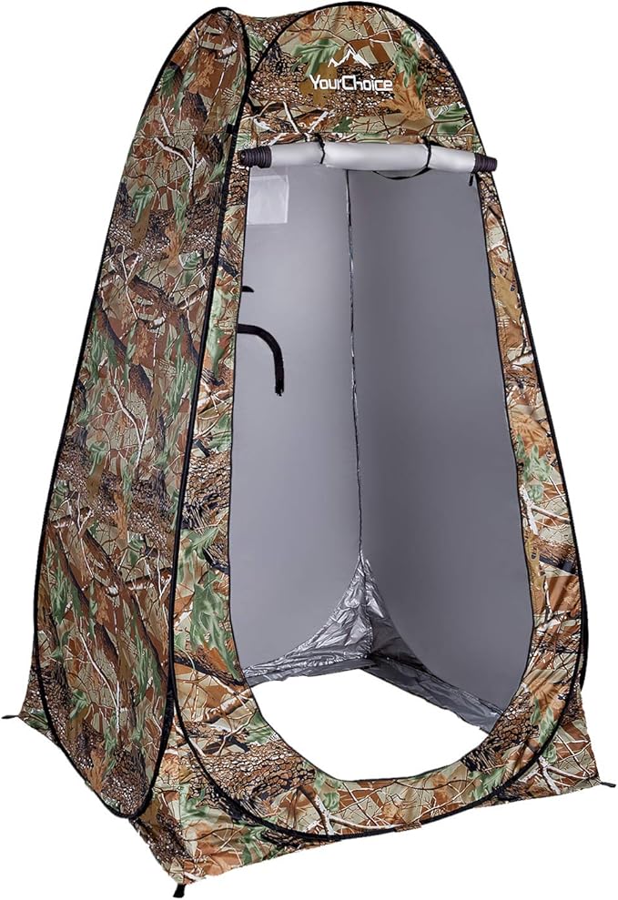 Your Choice Pop Up Privacy Shower Tent, 3.9 x 3.9 x 6.2FT Portable Camping Changing Room, Instant Setup Outdoor Shelter with Silver Coating, Vent Window & Carry Bag for Beach, Hiking & RV | Portable, for Camping, Beach, Hiking, with Carry Bag, Quick Setup
