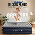 Queen Air Mattress with Built-in Pump, 18" Top Inflatable Mattress with Waterproof Flocking Fabric, Three-Minute Quick-Inflatable Bed. Portable Blow Up Mattress for Home, Outdoor and Guests