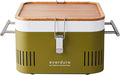 Everdure Cube Portable Charcoal Grill, Tabletop BBQ, Perfect Tailgate, Beach, Patio, or Camping Grill, Lightweight & Compact Small Grill with Preparation Board & Food Storage Tray, Khaki