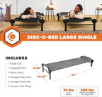 Disc-O-Bed Large Outdoor Modular 1 Person Single Camping Cot Portable Bed for Adults, Sleep Solution for Tents, Grey