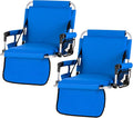 LET'S CAMP Folding Stadium Seat Bleacher Chair with Cup Holder, Mesh Bag and Hide Hooks, Portable Stadium Chair with Back and Cushion