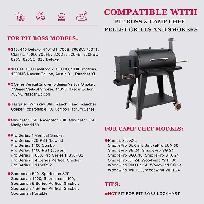 2 Pack Hot Rod Ignitor Compatible with Pit Boss & Camp Chef Wood Pellet Grill, Heating Element Kit Comes with 2pc Fuses