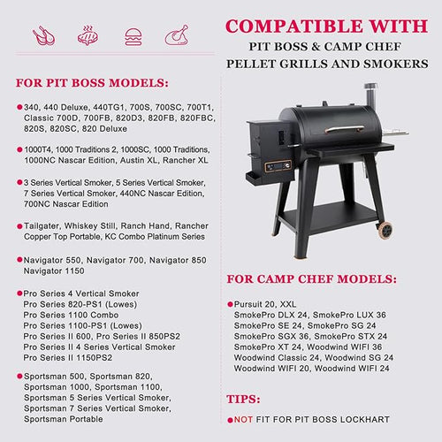 2 Pack Hot Rod Ignitor Compatible with Pit Boss & Camp Chef Wood Pellet Grill, Heating Element Kit Comes with 2pc Fuses