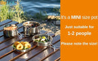 BeGrit Backpacking Camping Cookware Mini Picnic Camping Cooking Mess Kit with Pot and Pan Set for Hiking