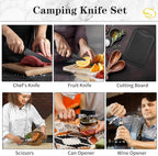 Camping Essentials Cookware Cooking Utensils Set - Portable Camp Kitchen Mess Kit Outdoor Accessories, Stainless Steel & Silicone, Camping Gear Equipment for RV Picnic Grill, Black Pro