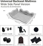 Car Air Mattress, Inflatable SUV Truck Camping Mattress for Back Seat, Thickened Travel Car Bed Sleeping Pad with 2 Round air-Filled Bolster,Air Pump and 2 Pillows (Grey)