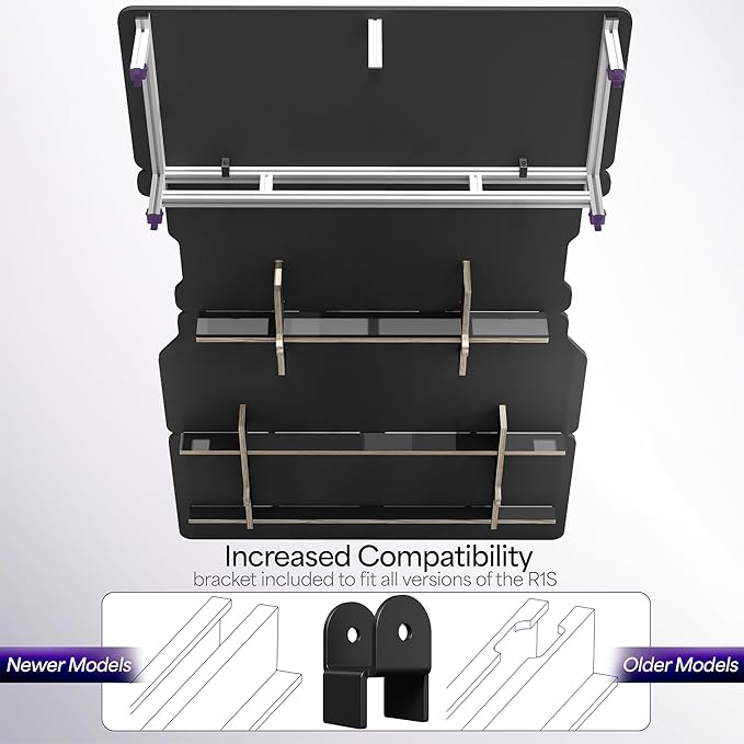 Life Finds Sleeping Platform Storage System Designed for Rivian R1S Vehicles, Folding Platform with Underneath Storage, Black, LF-R1SP