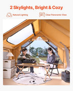 VEVOR Inflatable Tents for Camping, Easy Setup Blow up Tent with Hand Pump, 4 Season Glamping Tent with Stove Jack, Doors & Mesh Windows, Storage Bag Included for Easy Taking