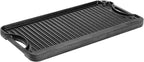 VEVOR Reversible Grill/Griddle, 20x10 inch Pre-Seasoned Cast Iron Griddle, Portable Rectangular Pan with Handle, Family Cookware for Indoor/Outdoor Stove Top Burner, Gas, Camping BBQ, Black