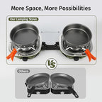 INFOOD Propane Camping Stove 20,000 BTU - Portable 2 Burner Gas Stove with Adjustable Flame Control, Piezo Ignition, Carry Bag & Propane Adapter Hose, Folding Design for Camp, BBQ, Tailgating, Green