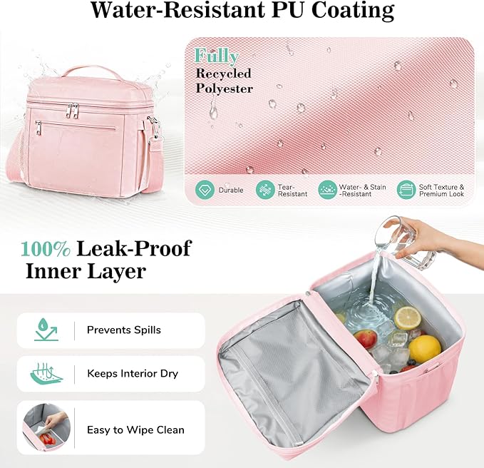 DALINDA Lunch Bag Cooler Bag Lunch Box for Women Men, Insulated Leak Proof LunchBox Lightweight for Picnic,Grocery,Beach,Camping,Travel,Work