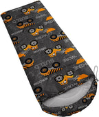 Datura home Kids Sleeping Bag for Boys,Work Machine Truck Excavator-Lightweight Warm Outdoor Indoor-Waterproof Cold Weather Resistant Sleeping Bag for Camping Hiking(Excavator 32"*90")