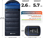 Cotton Flannel XXL Sleeping Bags for Adults Cold Weather Camping Sleeping Bag for Adults Kids Teens with Compression Sack,Camping Gear for Traveling,Hiking,Climbing,Outdoor,Indoor