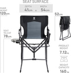 EVER ADVANCED Portable 30.7" Seat Height Tall Folding Camping Chair Directors Chair High Foldable Bar Stool with Side Table for Makeup Artist, Sports Event, Craft Show, Supports 350LBS