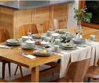Creative Ceramic Tableware, 36 Pieces Ceramic Full Set of Tableware, Gray-Green Soup Plates, Dinner Plates, Dessert Plates, Cereal Bowls, Coffee Cups, Saucers for 6 People (36 Pcs