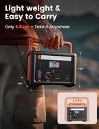 Portable Power Station 600W (1200W Surge), 299Wh Small Lightweight Portable Power for Camping & Spring Outdoor Use, Battery Backup Safe for Indoor Blackouts, 2 AC Outlet, 140W USB-C Fast Charging