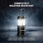 4 Pack LED Camping Lantern, LED Lanterns, Suitable Survival Kits for Hurricane, Emergency Light for Storm, Outages, Outdoor Portable Lanterns, Black, Collapsible | Batteries Included