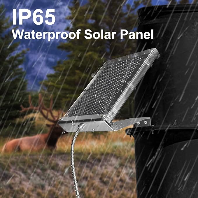 POWOXI Solar Panel for Deer Feeder 6V 1.5W Waterproof Solar Battery Charger with Mounting Bracket Alligator Clip Game Feeders Solar Panel 6 Volt (Pack of 2)