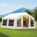 2025 Upgraded Waterproof Inflatable Camping Tent, Large Blow-Up Air Tent, No Assembly Needed Luxury Glamping House, Oxford Fabric