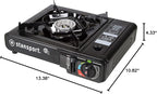 Stansport Portable Outdoor Butane Stove, Black, 13.38" L x 10.82" W x 4.33" H