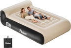 Queen Air Mattress Full with Built in Pump for Camping 16" High Speed Inflatable Mattress Inflation Completed in 3 Minutes, Luxury Blow up Mattress Comfort Flocked Airbed for Guest,Home