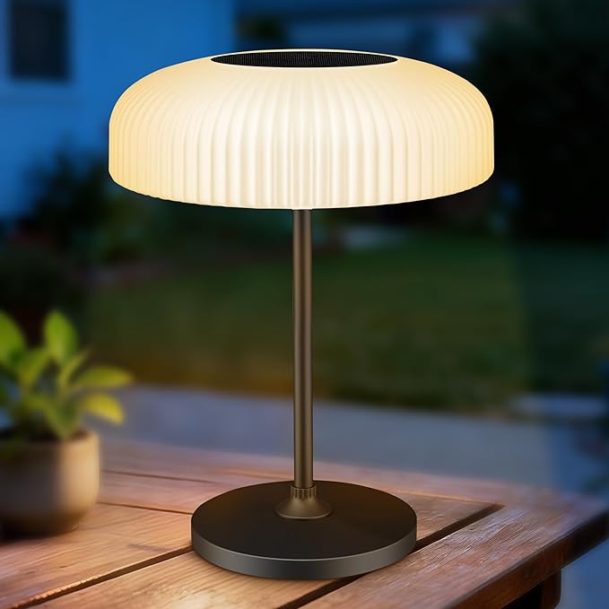 2 Color Table Touch Lamp, Versatile Solar and USB-C Rechargeable Desk Lamp with IP65 Waterproof Design, Indoor/Outdoor Ligh Perfect for the Patio, Garden, Camping, Bathroom, and Bedside Use.
