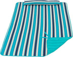 Lazy Daze Hammocks 2 Person Hammock Pad and Pillow Set, Double Polyester Quilted 78" x55" Replacement Pad for Rope Hammock, Turquoise Blue Stripes