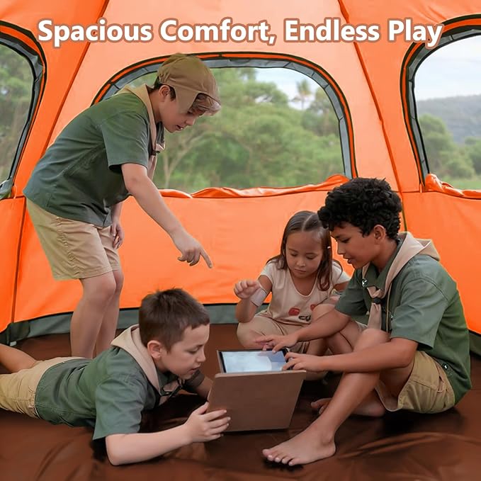 MOON LENCE Pop Up Camping Tent, 3-4 Person Portable Automatic Instant Tent Windproof for Camping, Hiking, Mountaineering