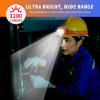Headlamp Rechargeable LED, 800 Lumens with Red & White Light, 8 Modes, Motion Sensor, USB-C Charging, IPX4 Waterproof (1, Orange)