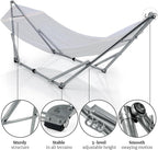 Tranquillo Adjustable Hammock Stand, Collapsible Camping Hammock, 650 lbs Capacity Deluxe Double Hammock Stand for 2 Persons, Portable Everywhere Easy Assembly Non-Slip and Noise-Free, Aegean