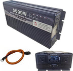 5000W Power Inverter 72V DC to 110V AC Converter with LED Display Dual AC Outlets Dual Fans Radiating for RV, Camp, Boat and Home Emergency Portable Pure Sine Wave Inverter (Smart Screen, 5000W 72V)
