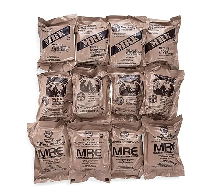 Wornick MRE Meals Ready to Eat, Emergency Food Supply, Survival Camping Outdoor 12 Pack Inspection 2025, 2026 or Better (6 Meals (Random), 6, Count)
